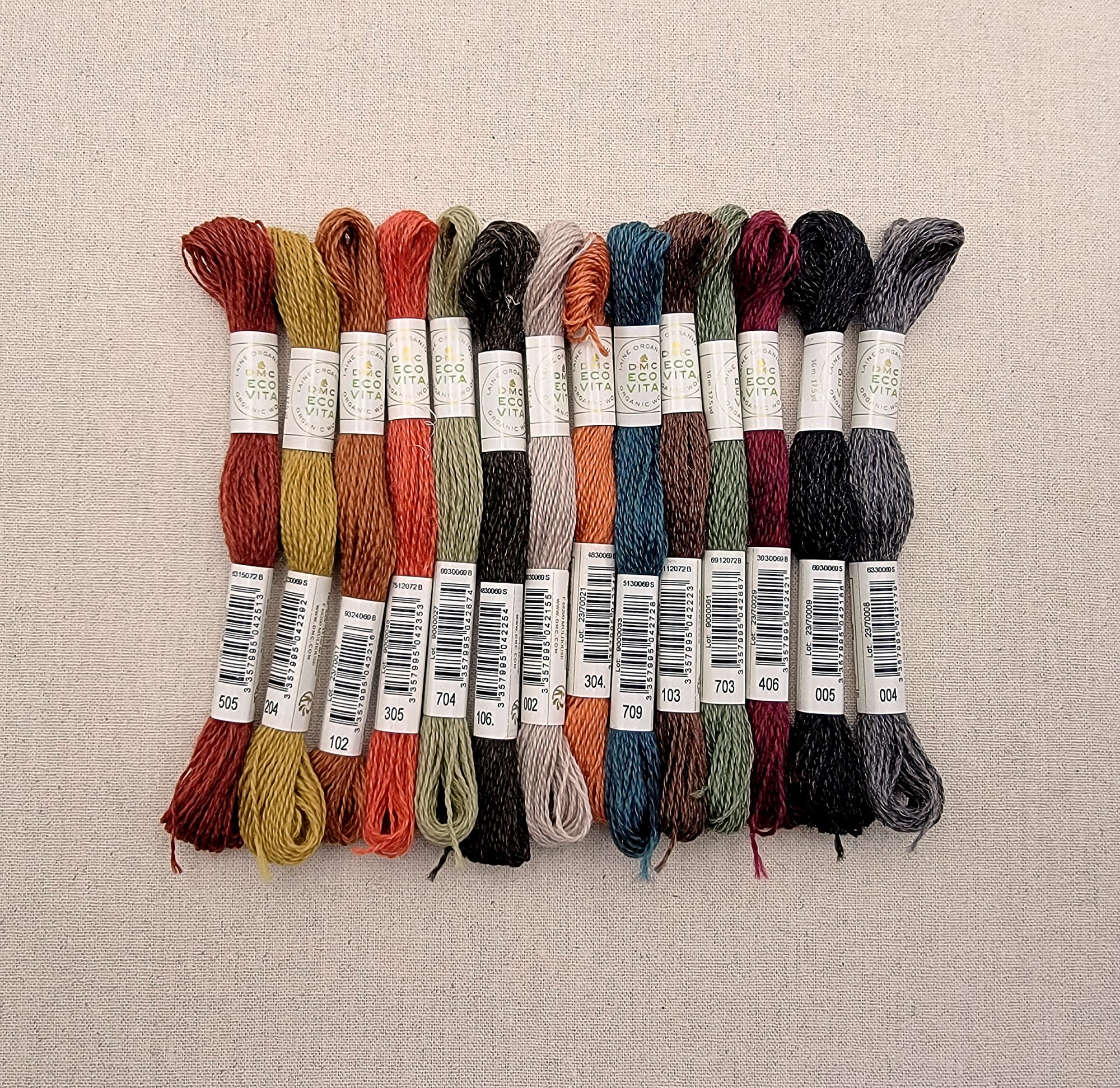 Fall Color Set - DMC Eco Vita 100% Organic Wool Embroidery Floss