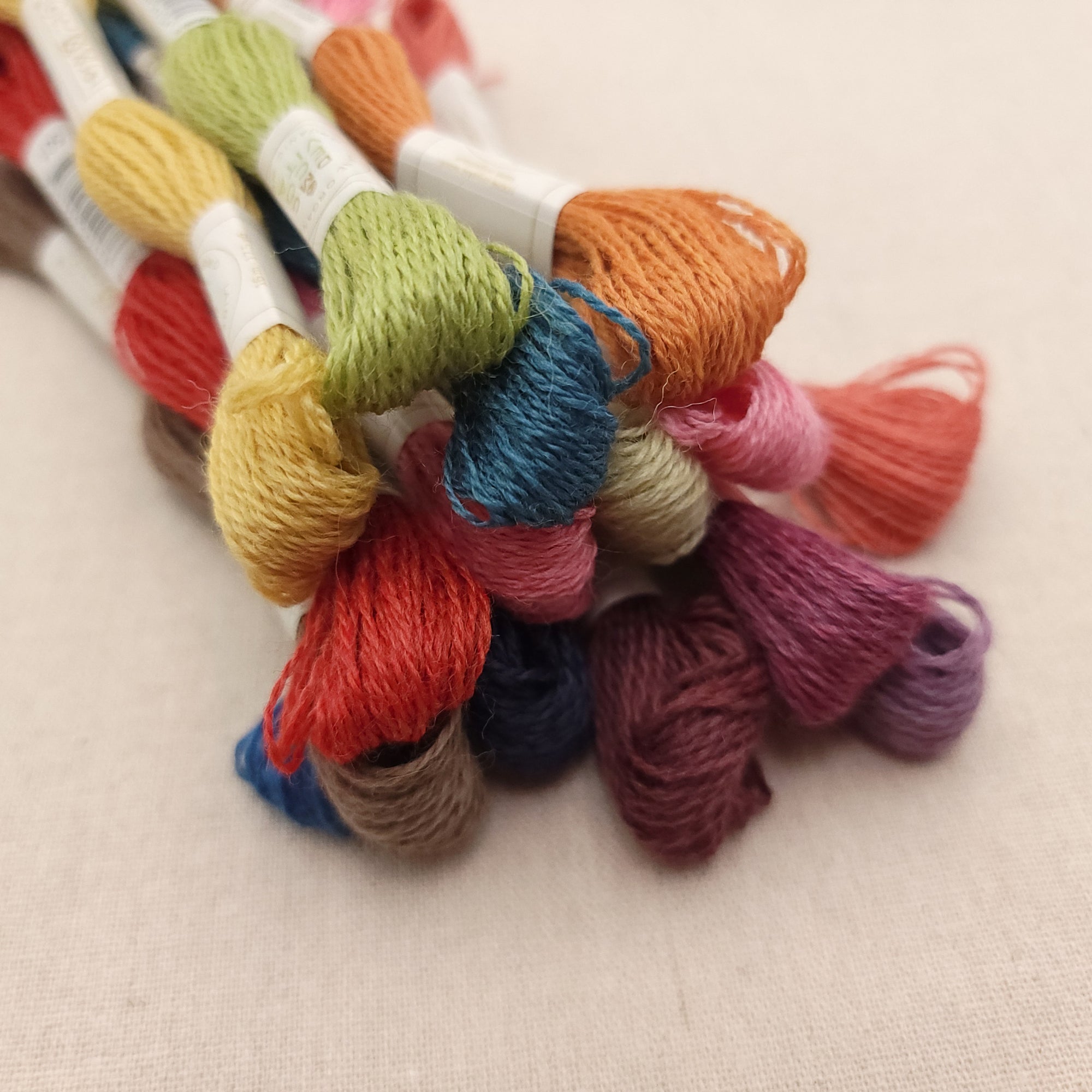 Summer Colors DMC Eco Vita 100% Organic Wool Crewel Thread - 15 Color Assortment