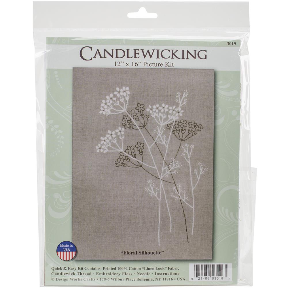 Floral Silhouette Candlewicking Embroidery Kit