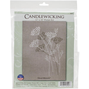Floral Silhouette Candlewicking Embroidery Kit