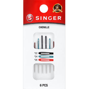 Singer Chenille Color Eye Needles - Sizes 22, 24, & 26