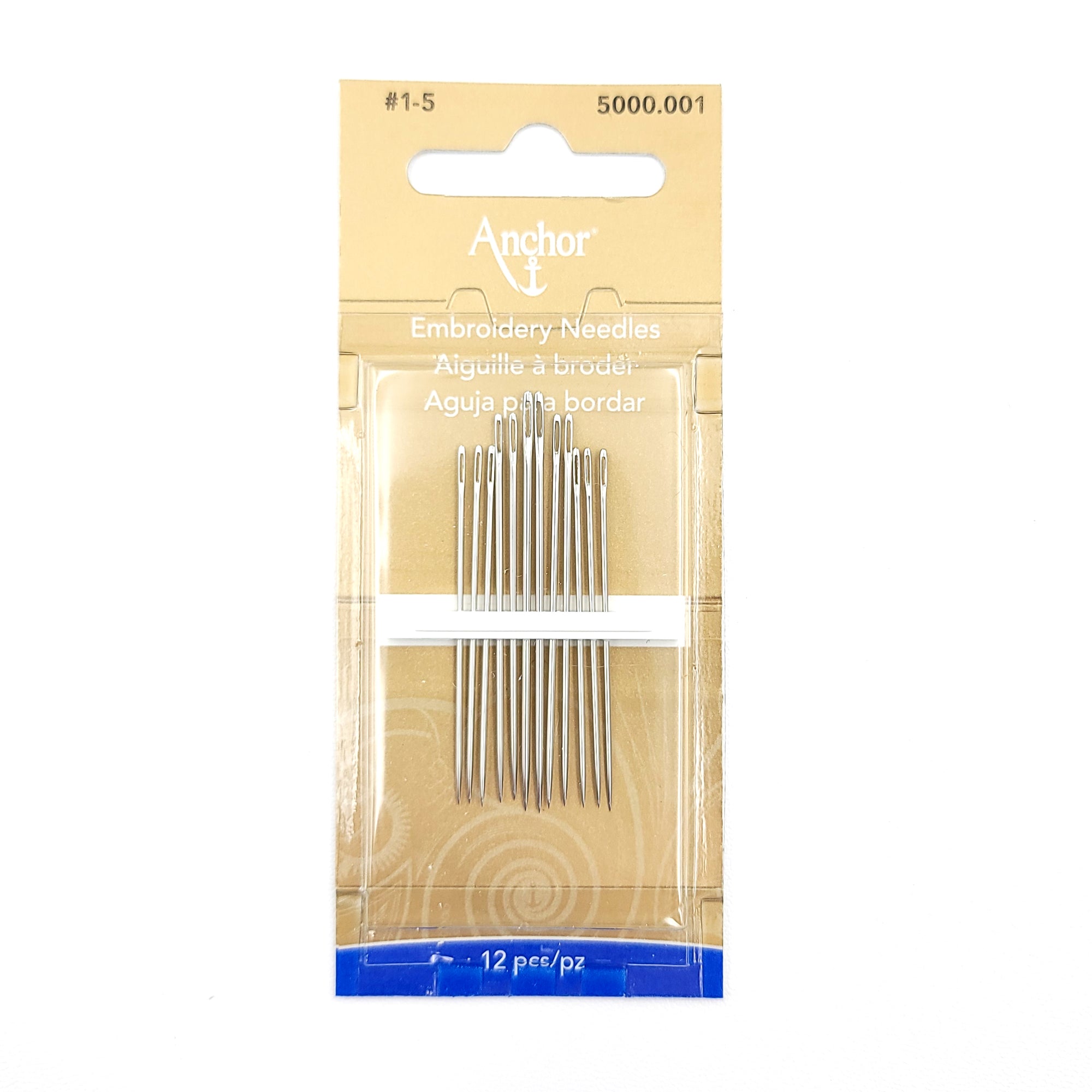 Anchor Embroidery Needles Sizes 1-5