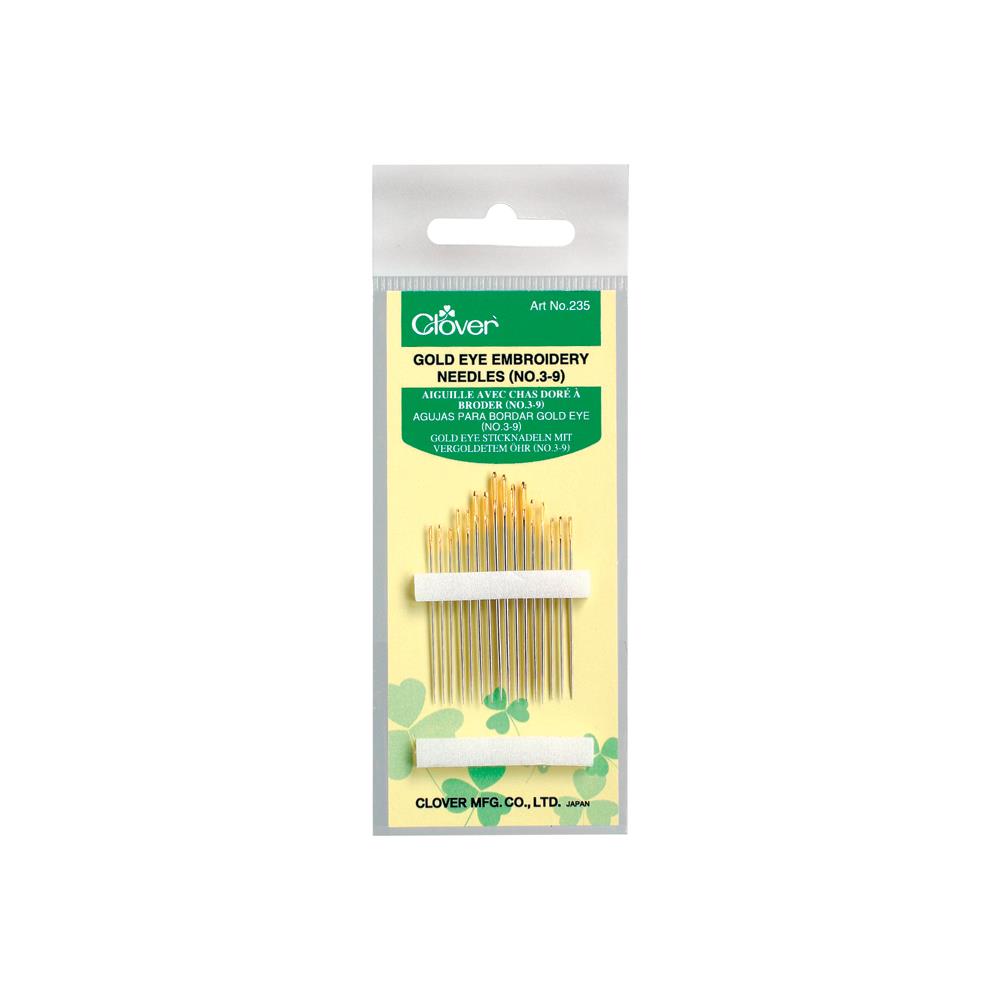 Gold Eye Embroidery Needles Size 3-9 Clover 235