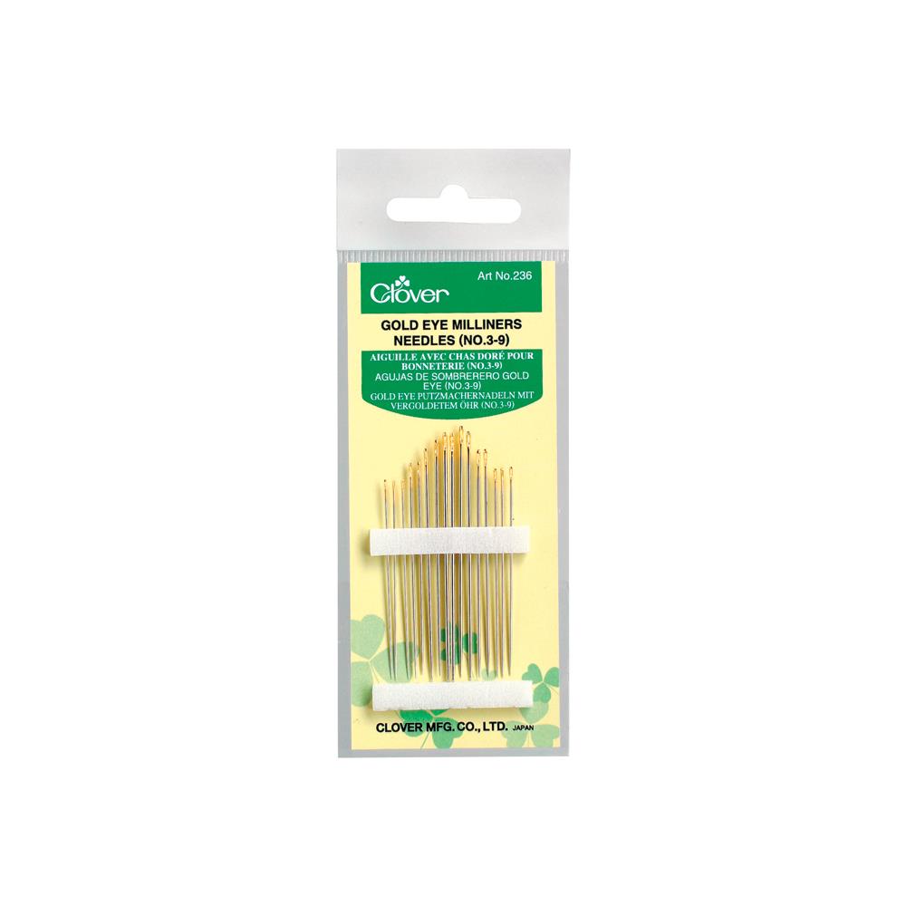 Gold Eye Milliners Needles Sizes 3-9 Clover 236