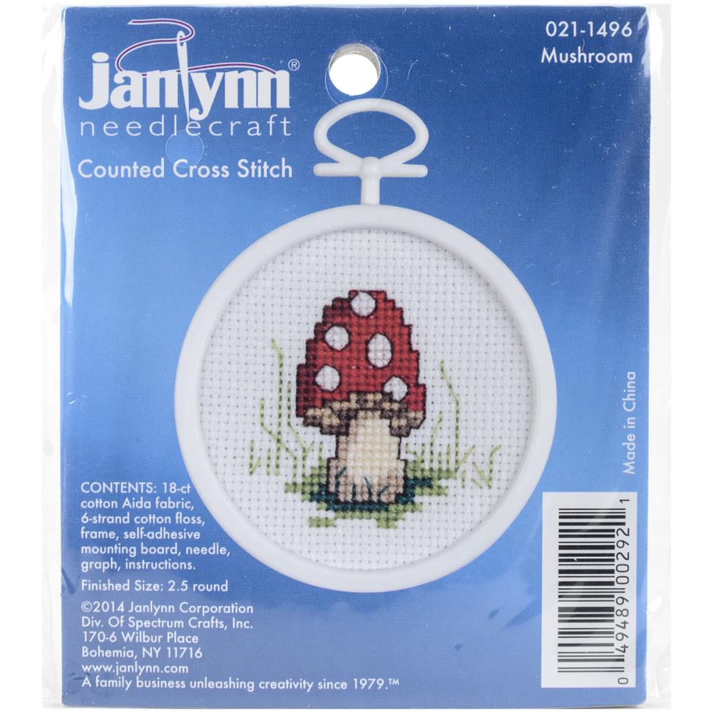 Mushroom Mini Counted Cross Stitch Kit