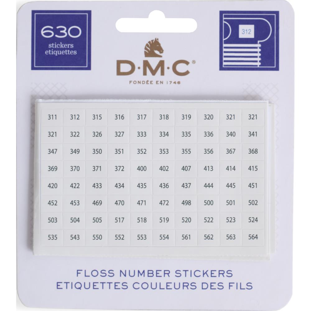 DMC Floss Number Stickers