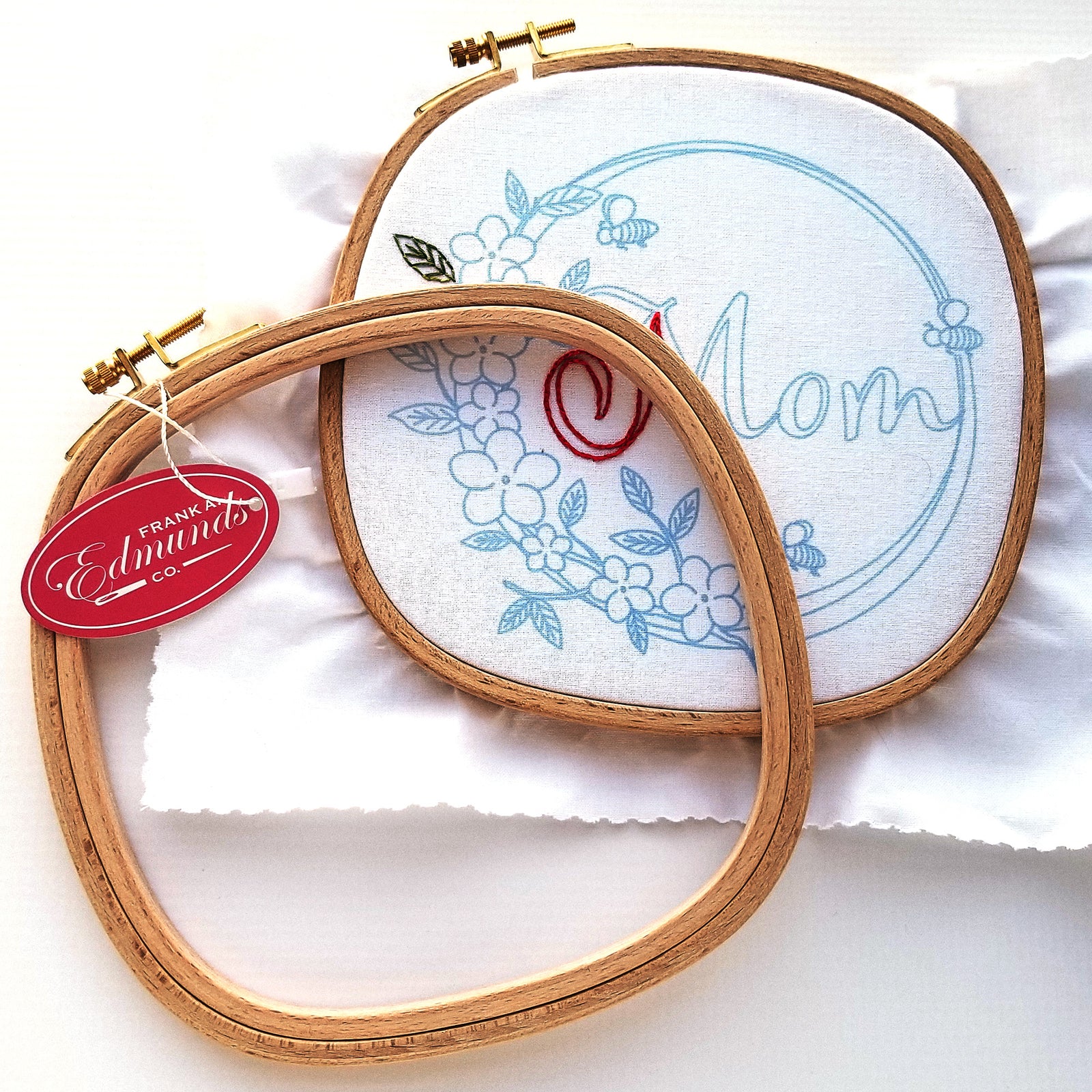 8x8-Inch Square Beech Wood Embroidery Hoop by Frank A Edmunds