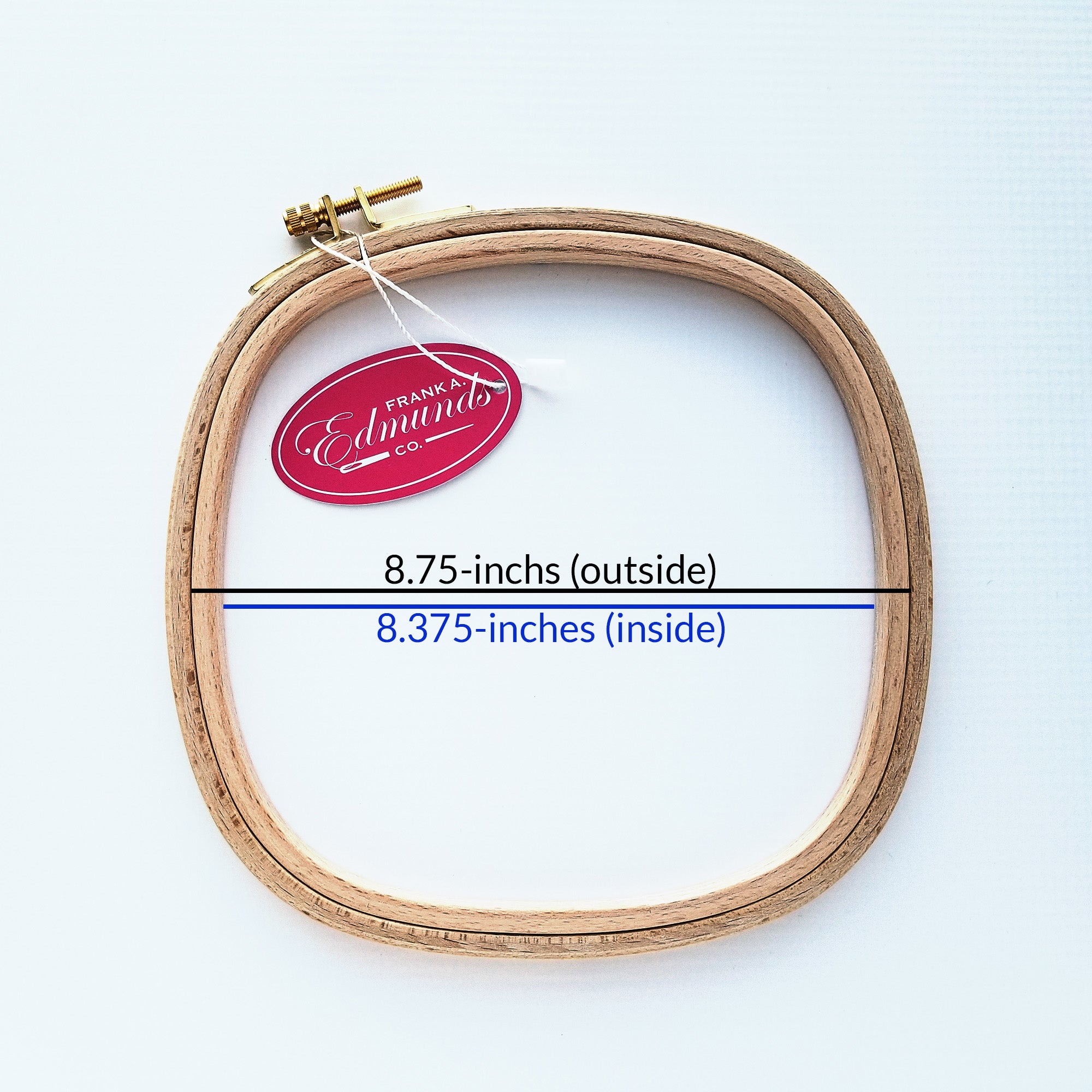 8x8-Inch Square Beech Wood Embroidery Hoop by Frank A Edmunds