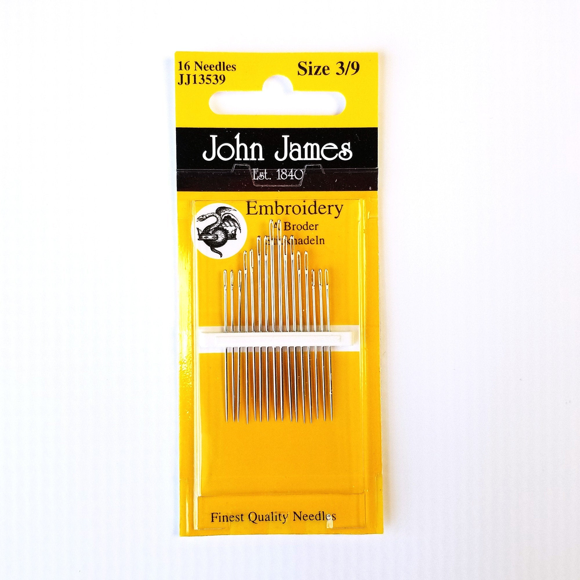 John James Embroidery Needles - Sizes 3-9