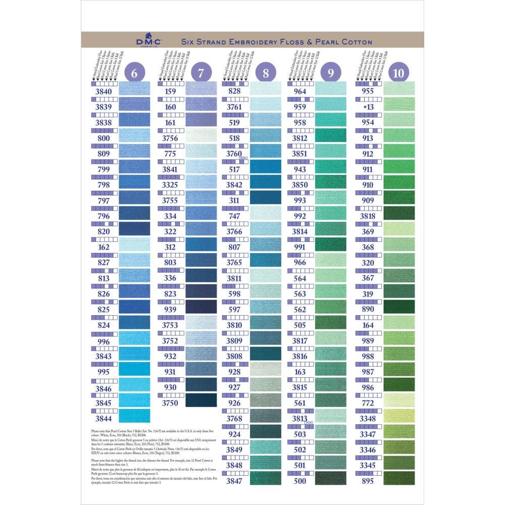 DMC Threads Printed Color Card