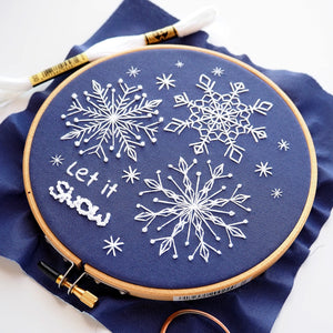 Let it Snow Printed Fabric Hand Embroidery Kit