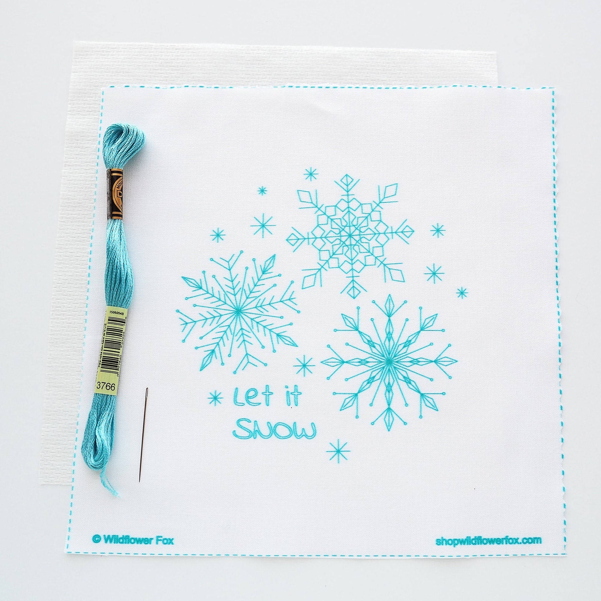 Let it Snow Printed Fabric Hand Embroidery Kit