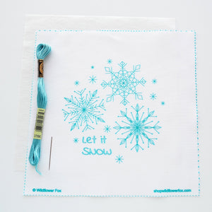 Let it Snow Printed Fabric Hand Embroidery Kit