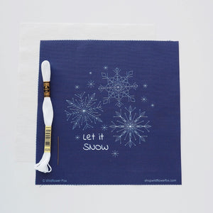 Let it Snow Printed Fabric Hand Embroidery Kit