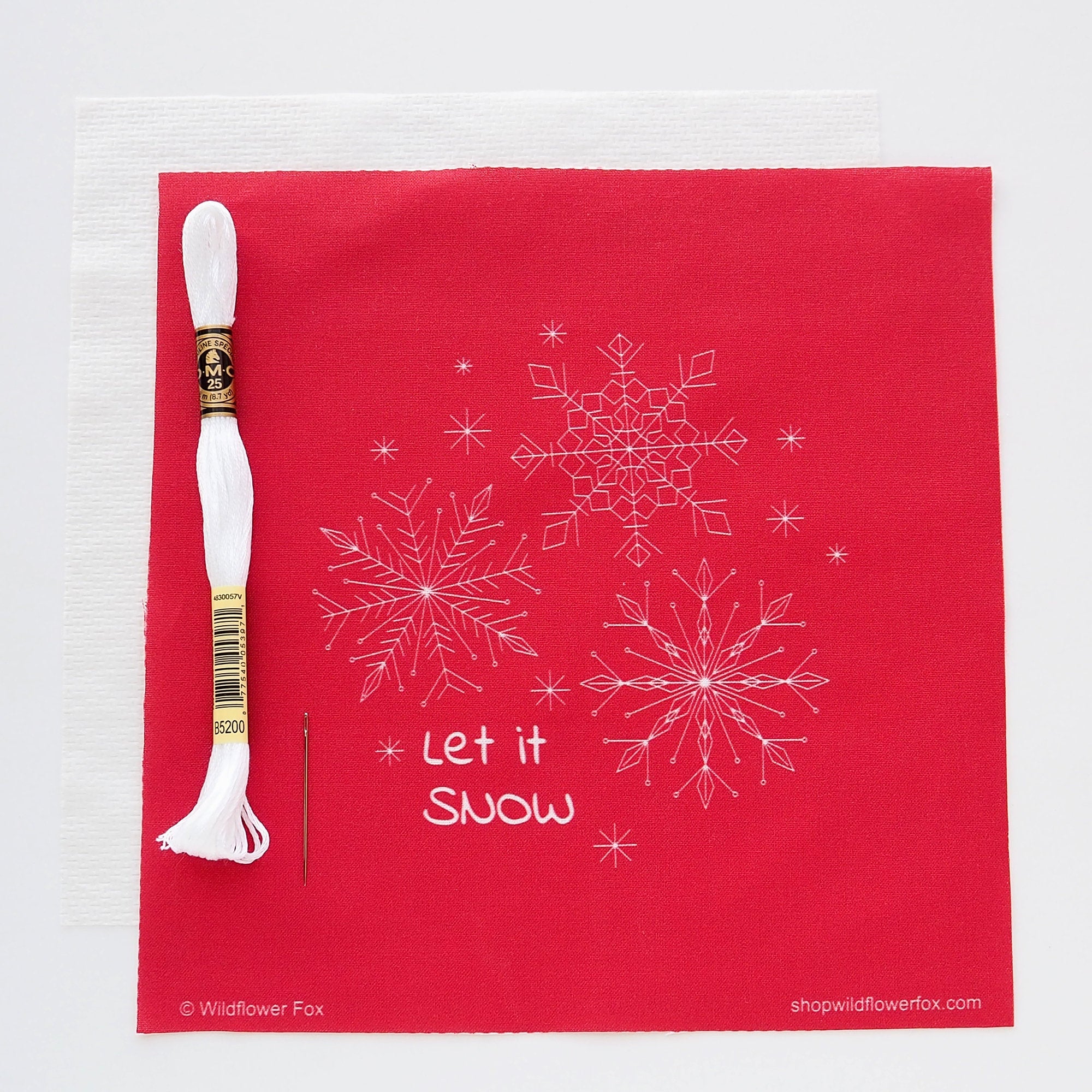 Let it Snow Printed Fabric Hand Embroidery Kit