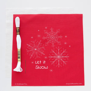 Let it Snow Printed Fabric Hand Embroidery Kit