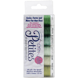 Green Assortment Sulky Sampler 12wt Cotton Petites 6 pack