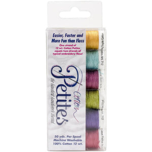 Brights Collection Sulky Sampler 12wt Cotton Petites 6 pack - Embroidery Thread for Hand and Machine Work.