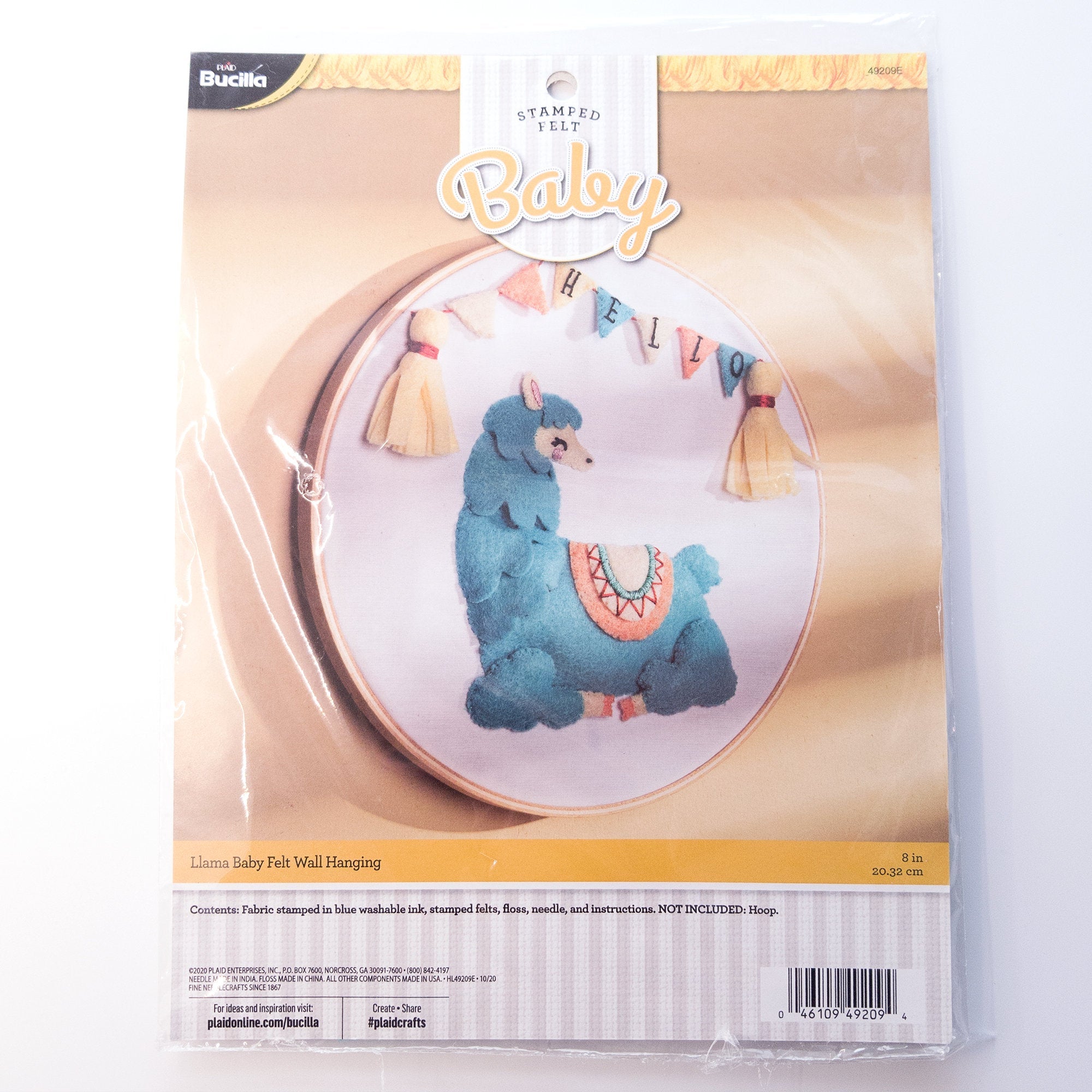 Kit - Felt Llama Wall Hanging Applique Kit by Bucilla