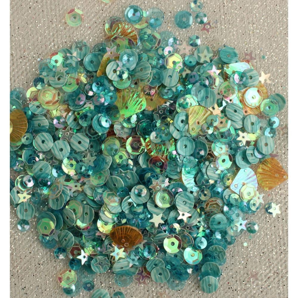 Seaside Holiday Sequins From 28 Lilac Lane - 30g in Brushed Aluminum Storage Tin - LL315