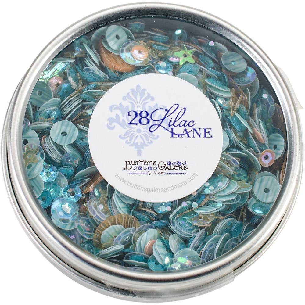 Seaside Holiday Sequins From 28 Lilac Lane - 30g in Brushed Aluminum Storage Tin - LL315