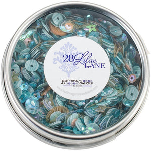 Seaside Holiday Sequins From 28 Lilac Lane - 30g in Brushed Aluminum Storage Tin - LL315