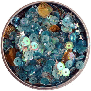 Seaside Holiday Sequins From 28 Lilac Lane - 30g in Brushed Aluminum Storage Tin - LL315
