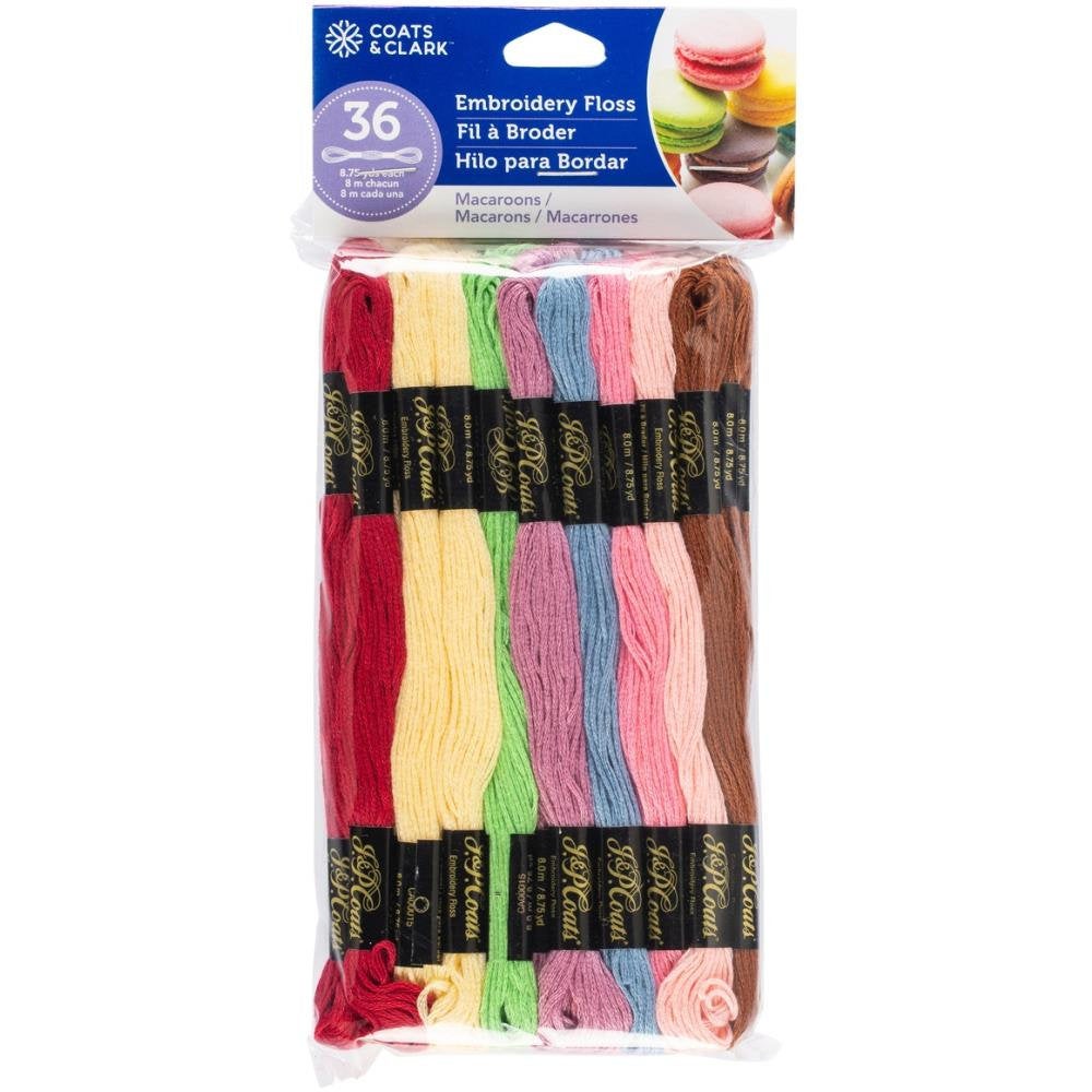 Macaroons Coats & Clark 6-Strand Embroidery Floss Value Pack - 36 Skeins per Package - 100% Cotton