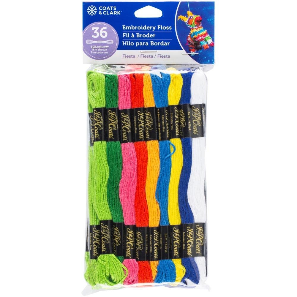 Fiesta Coats & Clark 6-Strand Embroidery Floss Value Pack - 36 Skeins per Package - 100% Cotton