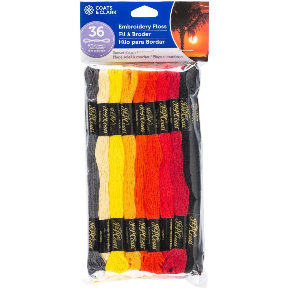 Sunset Beach Coats & Clark 6-Strand Embroidery Floss Value Pack - 36 Skeins per Package - 100% Cotton