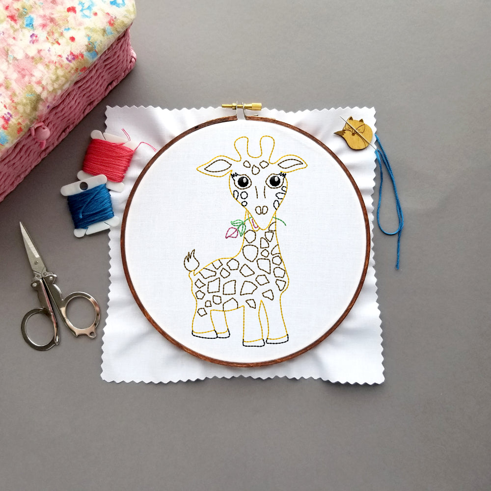 Baby Giraffe Hand Embroidery Pattern - PDF - Instant Download